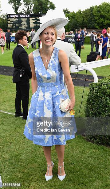 Sarah Weston wins the L'Ormarin best dressed competition at the Qatar Goodwood Festival 2016 at Goodwood on July 29, 2016 in Chichester, England.