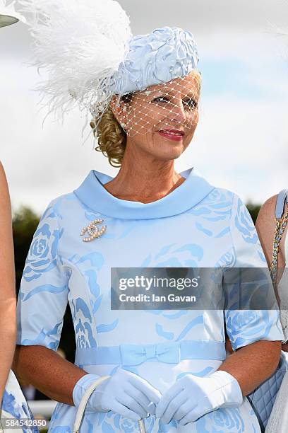 Guests attend the L'Ormarin best dressed competition at the Qatar Goodwood Festival 2016 at Goodwood on July 29, 2016 in Chichester, England.