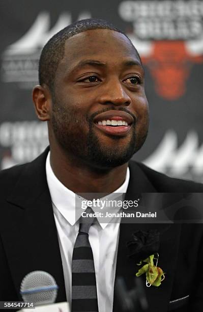 Dwyane Wade is introduced as a new member of the Chicago Bulls at the Advocate Center on July 29, 2016 in Chicago, Illinois.