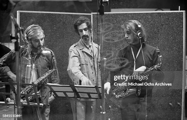 Frank Zappa recording session at Apostolic Studios in the Soho section of New York on February 15, 1968.