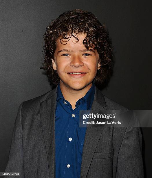 Actor Gaten Matarazzo attends the premiere of "Stranger Things" at Mack Sennett Studios on July 11, 2016 in Los Angeles, California.