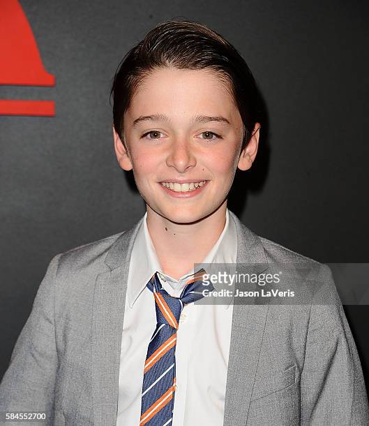 Actor Noah Schnapp attends the premiere of "Stranger Things" at Mack Sennett Studios on July 11, 2016 in Los Angeles, California.