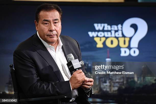 News correspondent John Quinones attends AOL Build presents John Quinones discussing the show "What Would You Do?" at AOL HQ on July 29, 2016 in New...