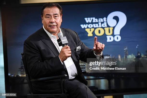 News correspondent John Quinones attends AOL Build presents John Quinones discussing the show "What Would You Do?" at AOL HQ on July 29, 2016 in New...