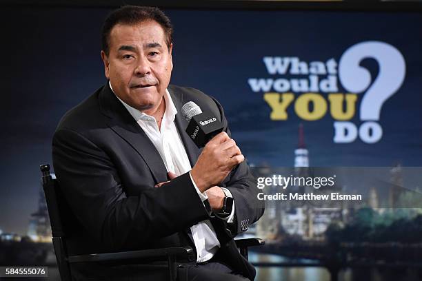 News correspondent John Quinones attends AOL Build presents John Quinones discussing the show "What Would You Do?" at AOL HQ on July 29, 2016 in New...