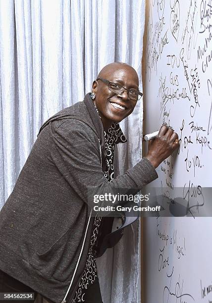 Singer Sharon Jones attends AOL BUILD Series to discuss the film "Miss Sharon Jones!" at AOL HQ on July 29, 2016 in New York City.