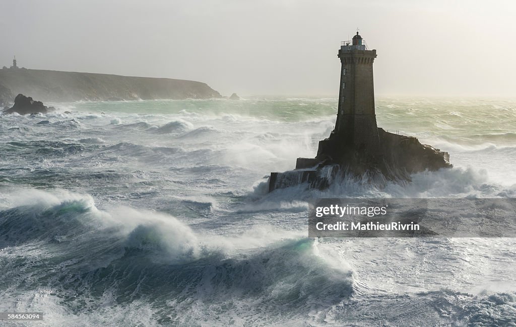 Phare de la Vieille in storm Ruzica