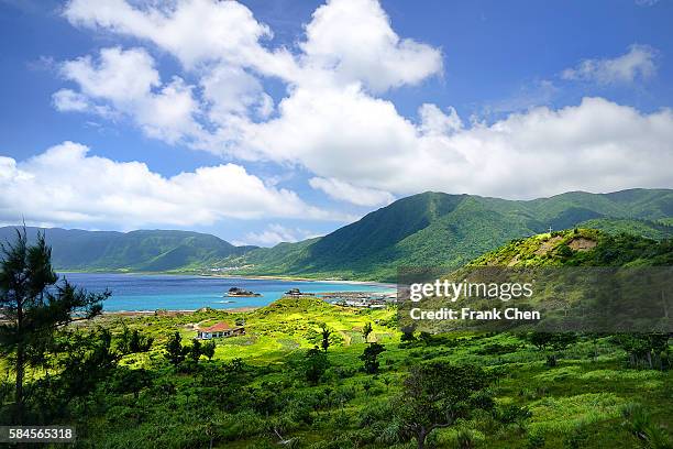 the sky and clouds in the island of lanyu - lanyu taiwan stock pictures, royalty-free photos & images