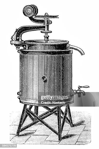 pasteurization of milk - dairy manufacturing stock illustrations
