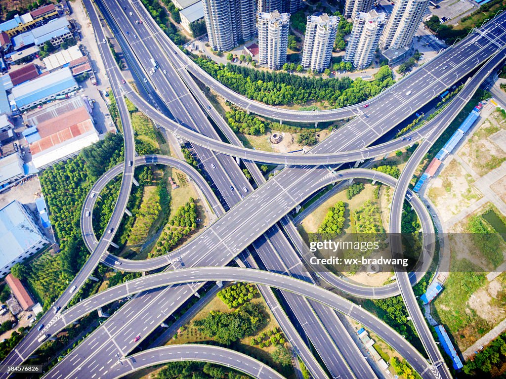 Overpass Intersection Aerial View Of Highway Overpass High-Res Stock Photo - Getty Images