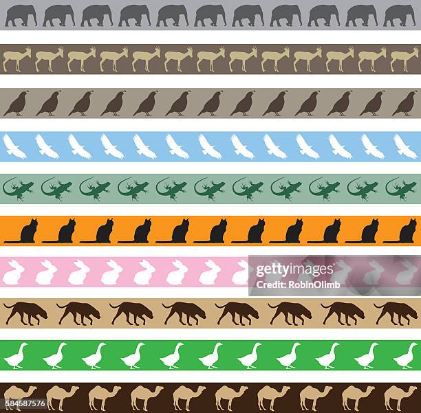 ten animal banners - quail stock illustrations