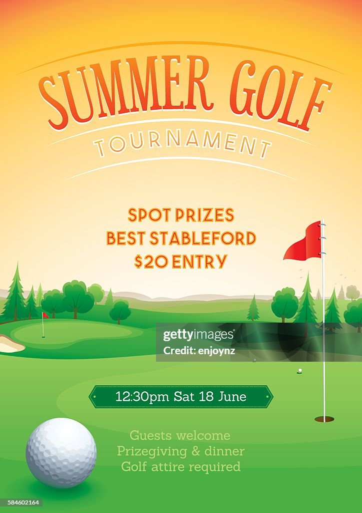 Summer golf tournament poster