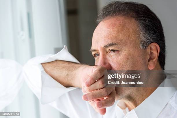 concerned senior man - cancer portrait stock pictures, royalty-free photos & images