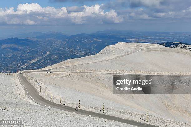 Mont Ventoux, mountain in southern France, July 2014. Mont Ventoux is a 1911m high mountain. It's the highest peak among the Vaucluse Mountains and...