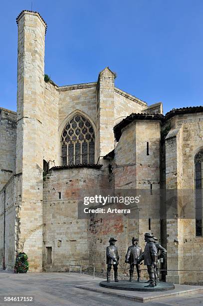 Statue of d'Artagnan and The Three Musketeers at Condom, Pyrenees, France.