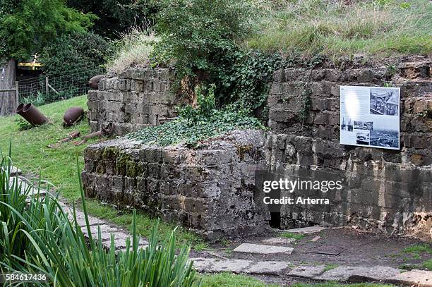 German bunker and Livens projectors at the Hooge Crater, Zillebeke, West Flanders, Belgium.