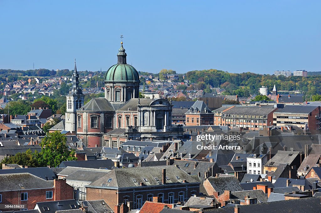 View over the St Aubin's Cathedral and the city Namur from the citadel, Belgium