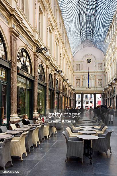 The Queen's Gallery / Galerie de la Reine, part of the Galeries Royales Saint-Hubert / Koninklijke Sint-Hubertusgalerijen in Brussels, Belgium.