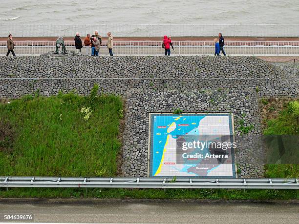 The Afsluitdijk / Enclosure Dam, major causeway in the Netherlands part of the larger Zuiderzee Works, damming off the Zuiderzee.