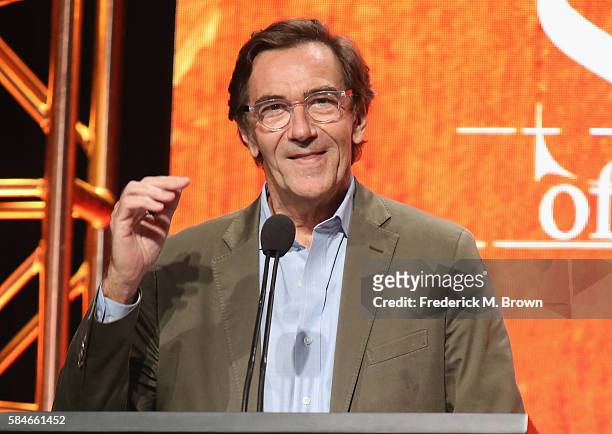 Executive-in-charge Stephen Segaller speaks onstage during the 'Secrets of the Dead "Van Gogh's Ear"' panel discussion at the PBS portion of the 2016...