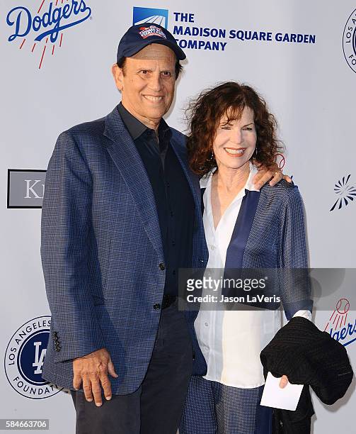 Michael Milken and wife Lori Anne Hackel attend the Los Angeles Dodgers Foundation Blue Diamond gala at Dodger Stadium on July 28, 2016 in Los...