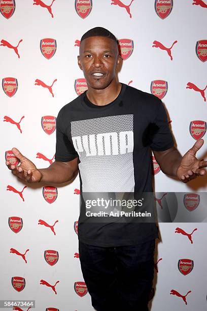 Actor Jamie Foxx attends PUMA and Arsenal Football Club 2016/17 AFC Away & Third Kit reveal event on July 29, 2016 in Culver City, California.