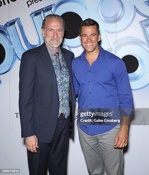 Creator/producer Brian Henson and comedian/juggler Jeff Civillico attend Brian Henson presents "Puppet Up! - Uncensored" at The Venetian Las Vegas on...