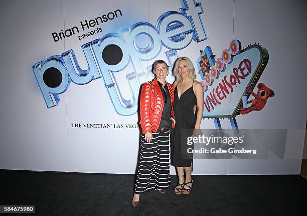 Puppet builder Amanda Maddox and producer Ry Pepper attend Brian Henson presents "Puppet Up! - Uncensored" at The Venetian Las Vegas on July 29, 2016...