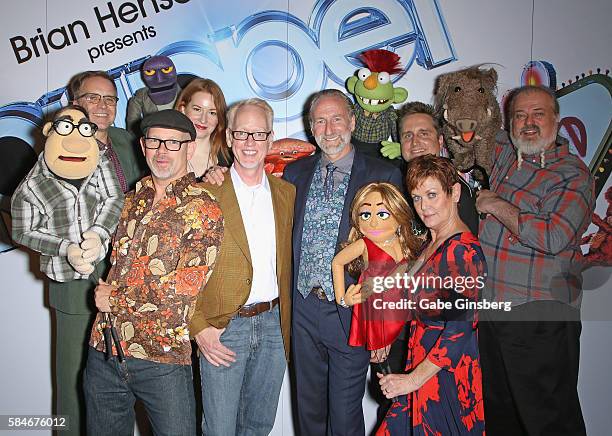 Puppeteers Michael Oosterom, Ted Michaels, Colleen Smith, director and host Patrick Bristow, creator/producer Brian Henson, puppeteers Grant...
