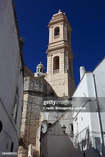 Campanile of Chiesa madre di San Giorgio Martire, Locorotondo, Puglia, Italy.