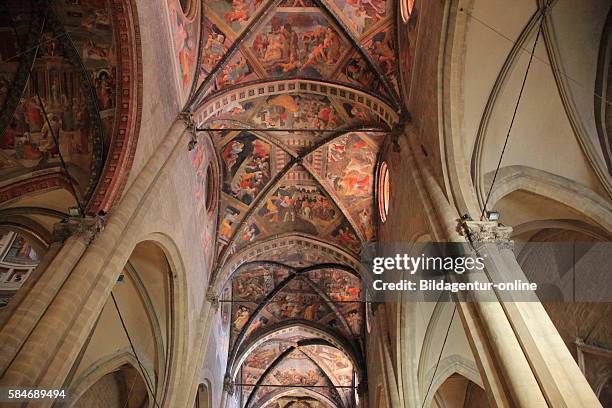 Frescoes in the cover of the cathedral of Arezzo, Cattedrale Tu Ss. Donato e Pietro, Tuscany, Italy.