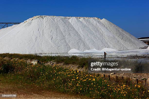 Saltworks, Salinas di Magherita di Savioa, riserva naturale Salina di Margherita di Savoia, Saline di Barletta, Barletta, Puglia, Italy.