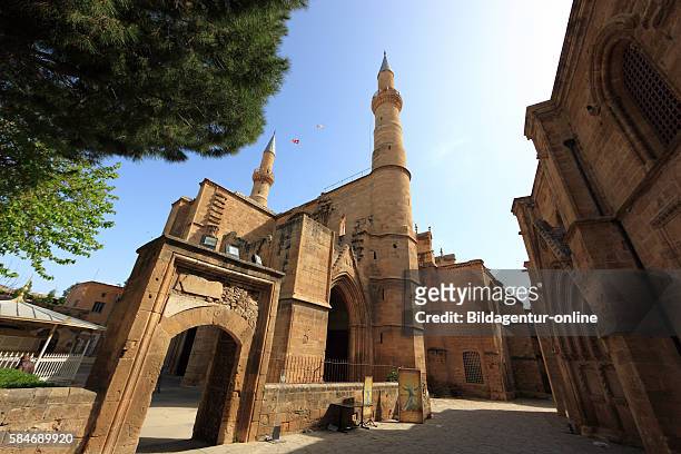Lefkosa, Lefkosia, Nicosia, in north of the capital of Cyprus, the Selimiye Mosque, Saint Sophia Cathedral in the Old Town, erected between 1209 and...