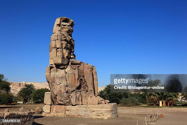 The Colossi of Memnon are two massive stone statues of Pharaoh Amenhotep III, they have stood in the Theban necropolis, west of the River Nile from...