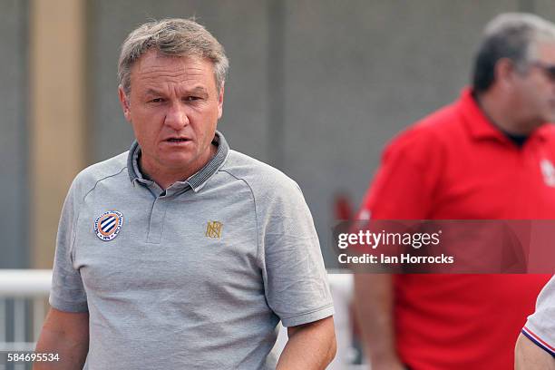 Montpellier manager Frederic Hantz the pre-season friendly match between Sunderland AFC and Montpellier HSC at Stade Jacques Forestier on July 30,...