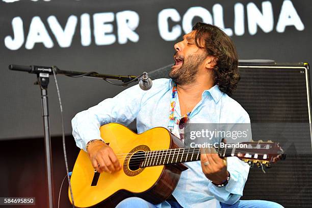 Josemi Carmona performs Songhai on the Open Air Stage during Day 3 of the Womad Festival stage at Charlton Park on July 30, 2016 in Wiltshire,...