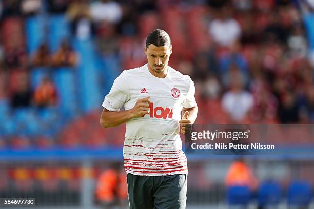 Zlatan Ibrahimovic of Manchester United during the pre-season Friendly between Manchester United and Galatasaray at Ullevi on July 30, 2016 in...