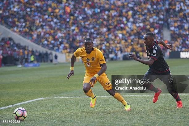 Rakhale Thabo of Orlando Pirates in action against Maluleke George Kaizer Chiefs F.C during 2016 Carling Black Label Cup between Kaizer Chiefs F.C....