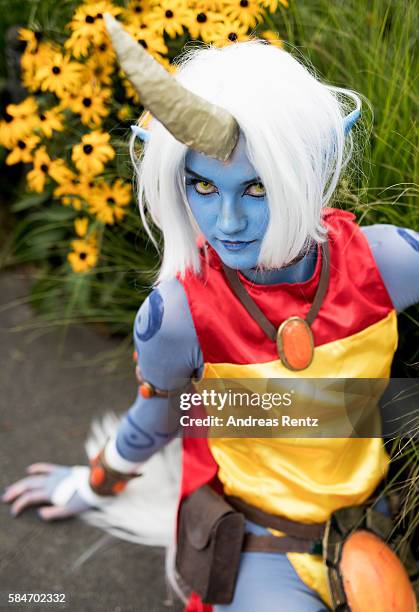 Segorra, a dressed-up cosplayer attends the annual AnimagiC anime convention on July 30, 2016 in Bonn, Germany. The AnimagiC is a German annual anime...