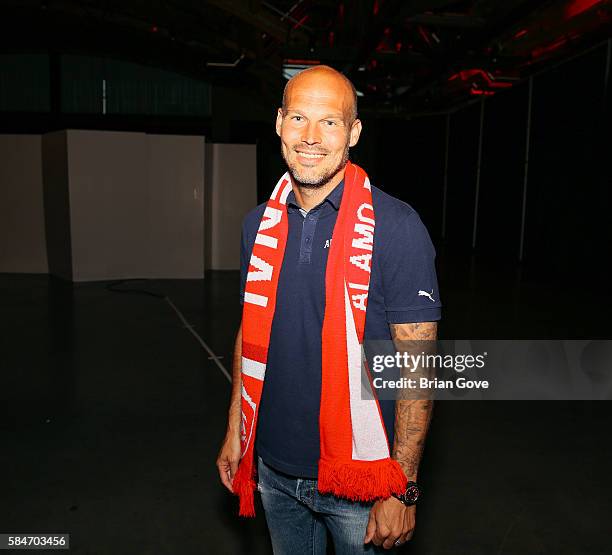 Freddie Ljungberg attends PUMA and Arsenal Football Club 2016/17 AFC away & rhird kit reveal Event and on July 29, 2016 in Culver City, California.