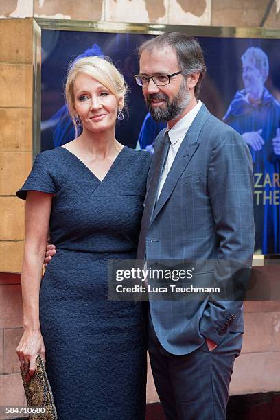 Rowling and Dr. Neil Murray attends the press preview of "Harry Potter & The Cursed Child" at Palace Theatre on July 30, 2016 in London, England.