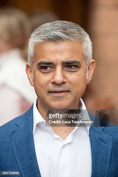 Sadiq Khan attends the press preview of "Harry Potter & The Cursed Child" at Palace Theatre on July 30, 2016 in London, England.