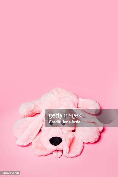 pink on pink - stofftier stock-fotos und bilder
