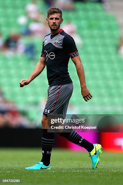 Jack Stephens of Southampton looks on during the friendly match between FC Groningen an FC Southampton at Euroborg Stadium on July 30, 2016 in...