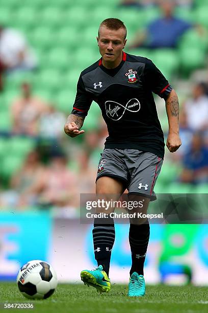 Jordy Clasie of Southampton runs with the ball during the friendly match between FC Groningen an FC Southampton at Euroborg Stadium on July 30, 2016...