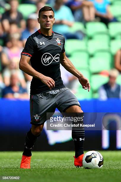 Dusan Tadic of Southampton runs with the ball during the friendly match between FC Groningen an FC Southampton at Euroborg Stadium on July 30, 2016...