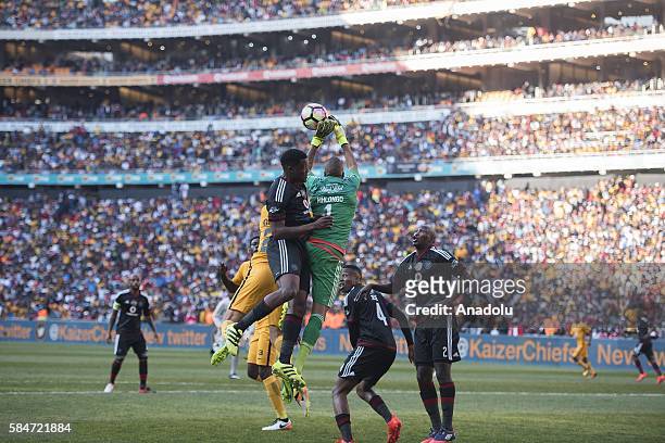 Mhlongo Brighton of Orlando Pirates in action during 2016 Carling Black Label Cup between Kaizer Chiefs F.C. And Orlando Pirates at FNB Stadium in...