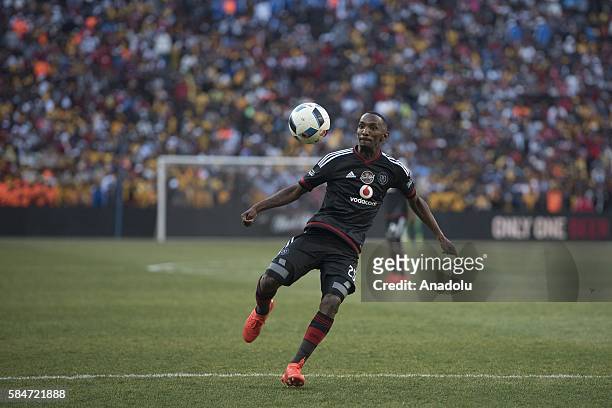 Rakhale Thabo of Orlando Pirates in action during 2016 Carling Black Label Cup between Kaizer Chiefs F.C. And Orlando Pirates at FNB Stadium in...
