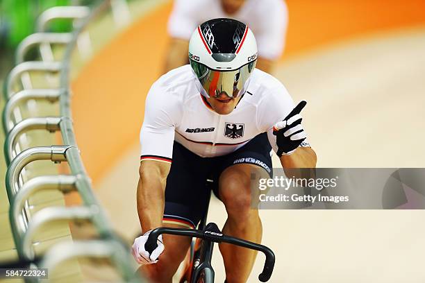 Rene Enders of Germany in action during training at the Velodromo Municipal do Rio on July 30, 2016 in Rio de Janeiro, Brazil.