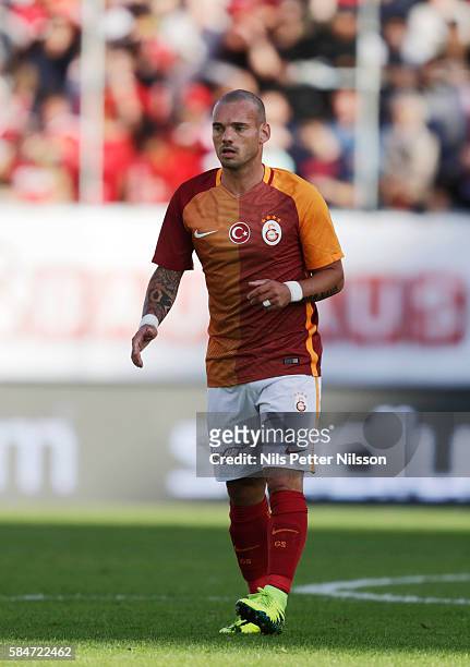 Wesley Sneijder of Galatasaray during the pre-season Friendly between Manchester United and Galatasaray at Ullevi on July 30, 2016 in Gothenburg,...